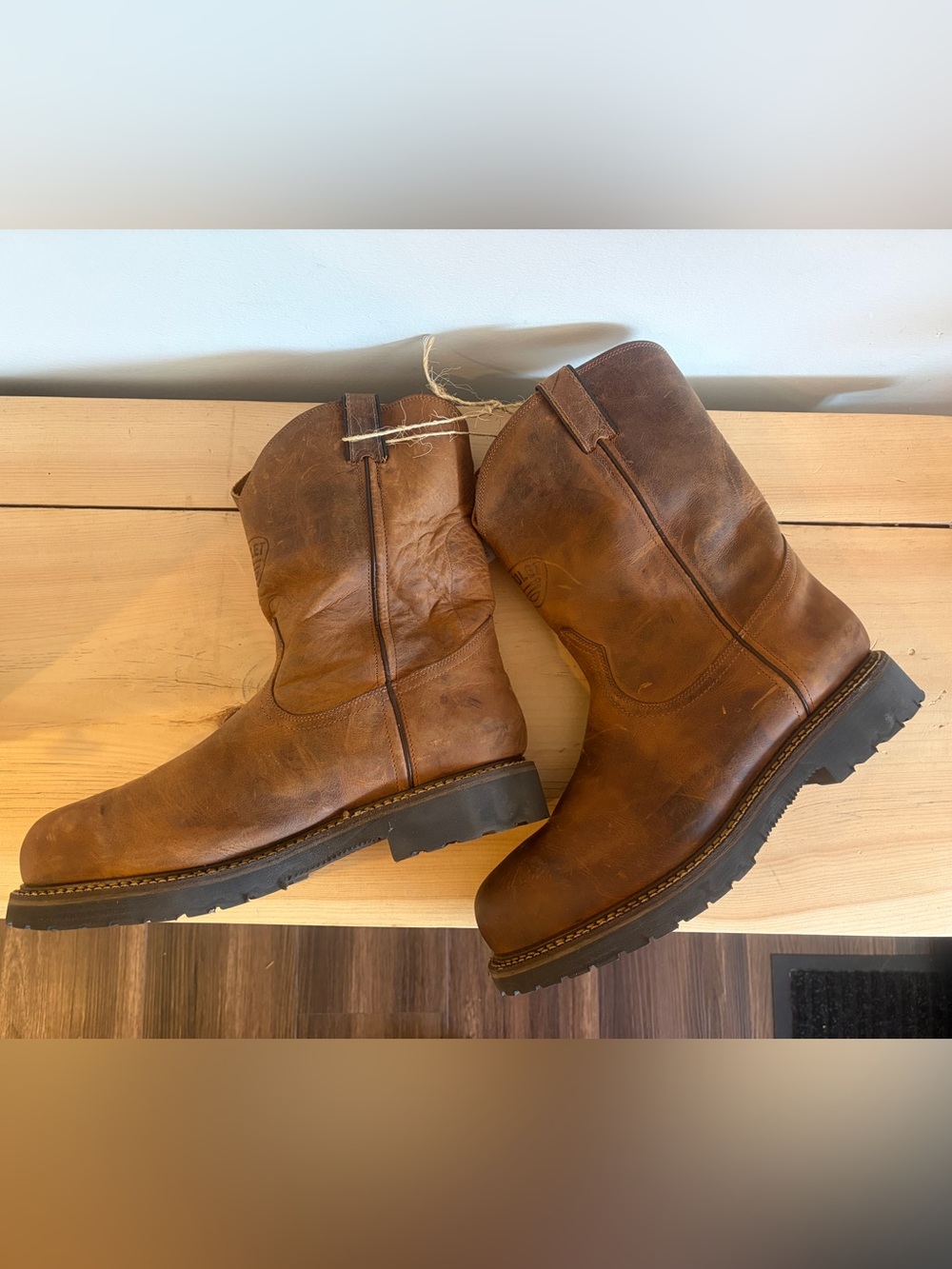 Brown Boulet Work Steeltoe Cowboy Boots for Men - Picture 9 of 14